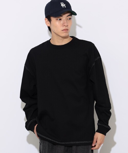 BEAMS HEART(ビームスハート)の「配色 ステッチ コンビ ロングスリーブ Tシャツ(Tシャツ/カットソー・メンズ・ブラック/ホワイト・LARGE/MEDIUM/SMALL)」の19枚目の写真