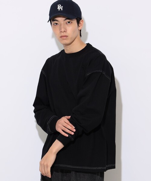 BEAMS HEART(ビームスハート)の「配色 ステッチ コンビ ロングスリーブ Tシャツ(Tシャツ/カットソー・メンズ・ブラック/ホワイト・LARGE/MEDIUM/SMALL)」の20枚目の写真