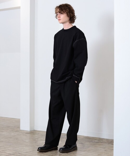 BEAMS HEART(ビームスハート)の「配色 ステッチ コンビ ロングスリーブ Tシャツ(Tシャツ/カットソー・メンズ・ブラック/ホワイト・LARGE/MEDIUM/SMALL)」の22枚目の写真