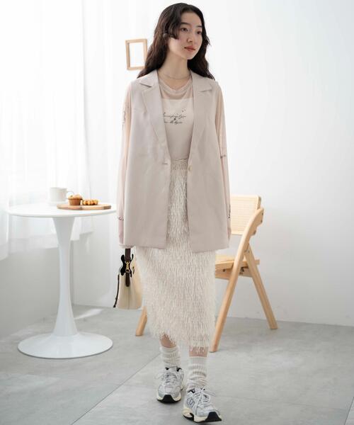 WEGO（ウィゴー）の「WEGO/サイドリボンテーラードベスト（ベスト・レディース・オフホワイト/ブラック・FREE）」の19枚目の写真