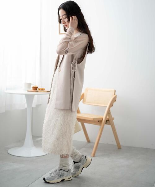 WEGO（ウィゴー）の「WEGO/サイドリボンテーラードベスト（ベスト・レディース・オフホワイト/ブラック・FREE）」の17枚目の写真