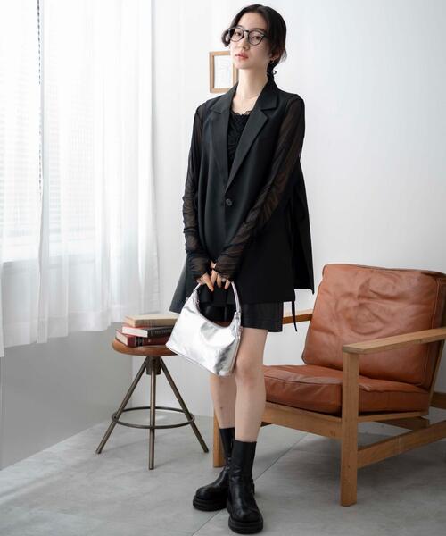 WEGO（ウィゴー）の「WEGO/サイドリボンテーラードベスト（ベスト・レディース・オフホワイト/ブラック・FREE）」の10枚目の写真