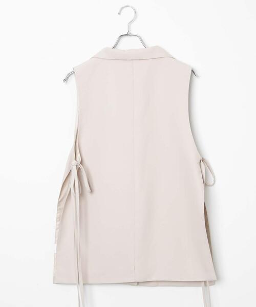 WEGO（ウィゴー）の「WEGO/サイドリボンテーラードベスト（ベスト・レディース・オフホワイト/ブラック・FREE）」の3枚目の写真
