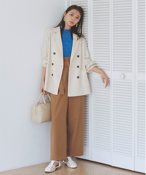 N.(N. Natural Beauty Basic)(エヌエヌナチュラルビューティーベーシック)の「◆ブロック編みニット(ニット/セーター・レディース・ブルー/オフホワイト/モカ・MEDIUM)」の21枚目の写真