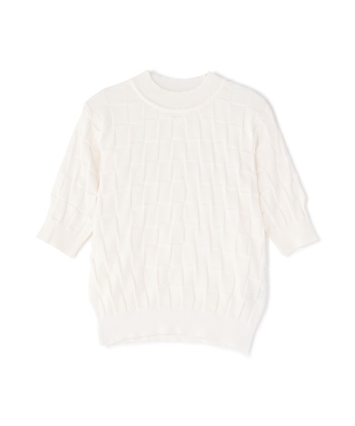 N.(N. Natural Beauty Basic)(エヌエヌナチュラルビューティーベーシック)の「◆ブロック編みニット(ニット/セーター・レディース・ブルー/オフホワイト/モカ・MEDIUM)」の12枚目の写真