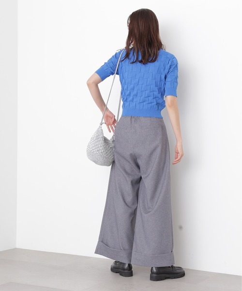 N.(N. Natural Beauty Basic)(エヌエヌナチュラルビューティーベーシック)の「◆ブロック編みニット(ニット/セーター・レディース・ブルー/オフホワイト/モカ・MEDIUM)」の18枚目の写真