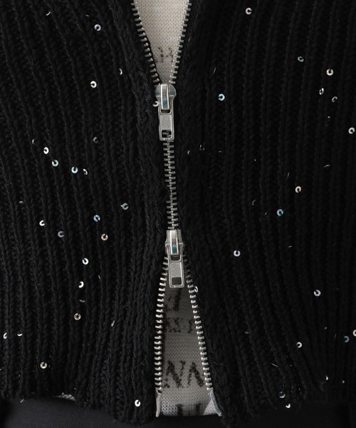 RAGEBLUE（レイジブルー）の「2WAY/スパンコールZIPニットビスチェ（ベスト・レディース・ホワイト/グリーン/ブラック・FREE）」の7枚目の写真