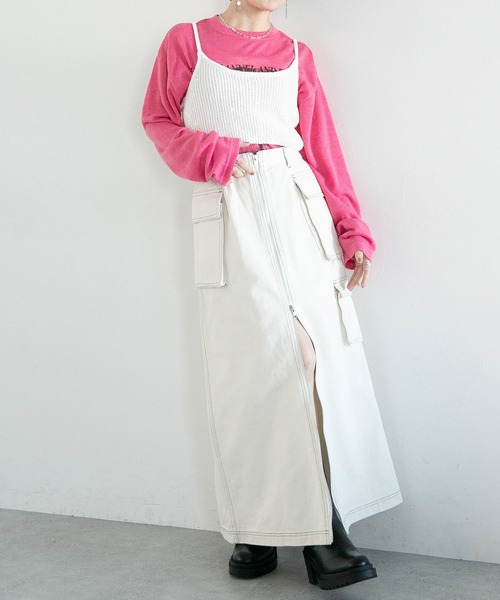 RAGEBLUE（レイジブルー）の「2WAY/スパンコールZIPニットビスチェ（ベスト・レディース・ホワイト/グリーン/ブラック・FREE）」の15枚目の写真