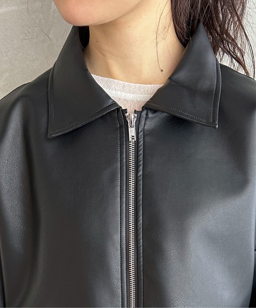 feepur（フェピュール）の「レザーライクビッグブルゾン（ブルゾン・レディース・ブラック・MEDIUM）」の21枚目の写真