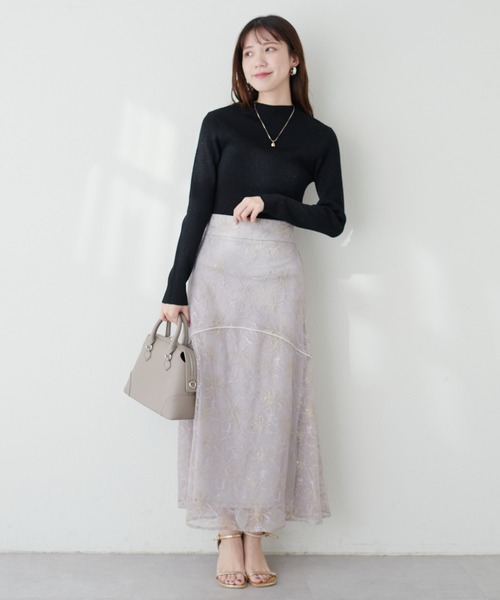 natural couture（ナチュラルクチュール）の「プチハイラメリブニット（ニット/セーター・レディース・アイボリー/ブラック/ピンク/グリーン/ベージュ・FREE）」の14枚目の写真
