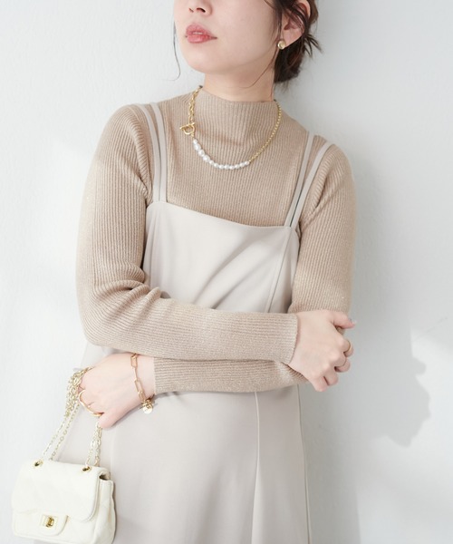 natural couture（ナチュラルクチュール）の「プチハイラメリブニット（ニット/セーター・レディース・アイボリー/ブラック/ピンク/グリーン/ベージュ・FREE）」の16枚目の写真