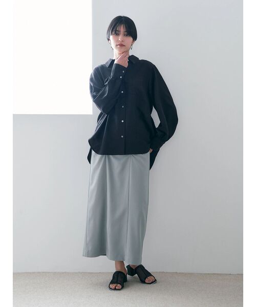 YECCA VECCA(イェッカヴェッカ)の「シャーリングロングナロースカート(スカート・レディース・ミント/ブラック/ライトベージュ・S/M)」の13枚目の写真