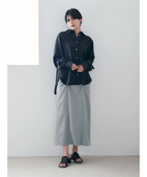 YECCA VECCA(イェッカヴェッカ)の「シャーリングロングナロースカート(スカート・レディース・ミント/ブラック/ライトベージュ・S/M)」の14枚目の写真