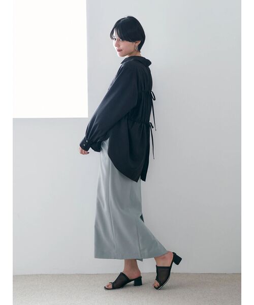 YECCA VECCA(イェッカヴェッカ)の「シャーリングロングナロースカート(スカート・レディース・ミント/ブラック/ライトベージュ・S/M)」の15枚目の写真