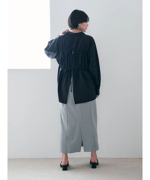 YECCA VECCA(イェッカヴェッカ)の「シャーリングロングナロースカート(スカート・レディース・ミント/ブラック/ライトベージュ・S/M)」の17枚目の写真