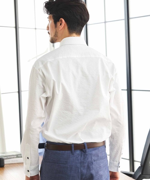 UNION STATION（ユニオンステーション）の「ワッシャーワイドカラーシャツ（シャツ/ブラウス・メンズ・ダークブルー/イエロー/ネイビー/オフホワイト・M/LL/L）」の8枚目の写真