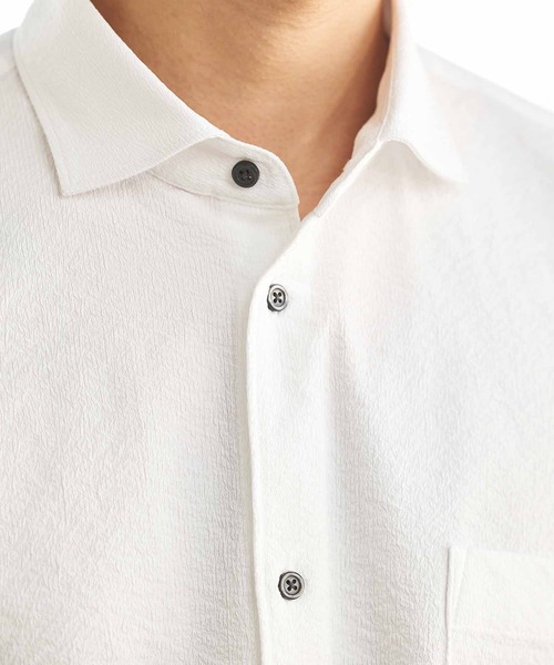 UNION STATION（ユニオンステーション）の「ワッシャーワイドカラーシャツ（シャツ/ブラウス・メンズ・ダークブルー/イエロー/ネイビー/オフホワイト・M/LL/L）」の7枚目の写真