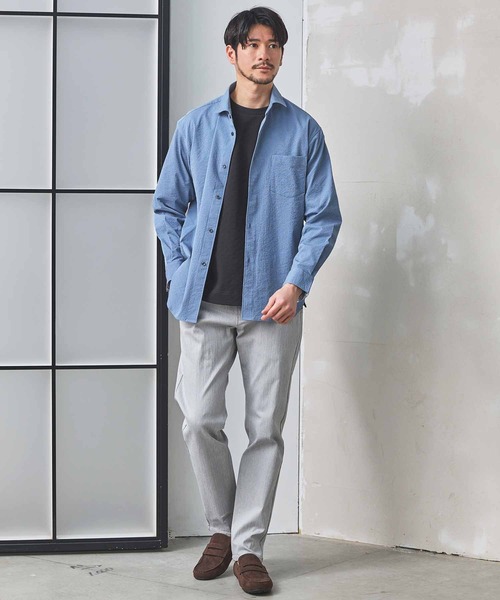 UNION STATION（ユニオンステーション）の「ワッシャーワイドカラーシャツ（シャツ/ブラウス・メンズ・ダークブルー/イエロー/ネイビー/オフホワイト・M/LL/L）」の9枚目の写真