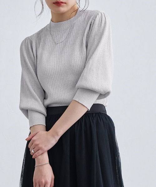 梅春・定価31,900円★PINORE ピノーレ ラメ糸 ニット セーター 38 ラメリブニット（ニット/セーター）｜Pierrot（ピエロ）の