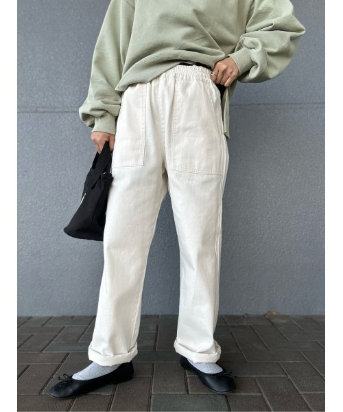 BACK NUMBER(バックナンバー)の「【BACK NUMBER】ペインターイージーパンツ(カーゴパンツ・レディース・キナリ・S/M/L)」の21枚目の写真