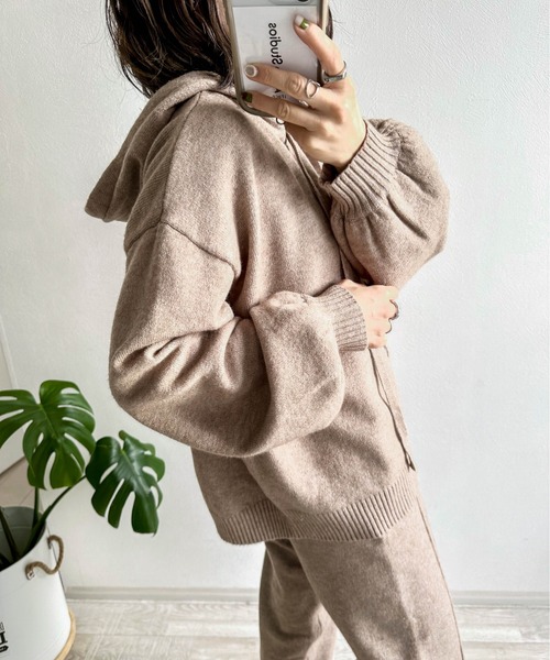 AMELY(エミリー)の「《mayoさんコラボ》ニットフーディー(ニット/セーター・レディース・グレー/モカ/ブラック・M/L)」の15枚目の写真