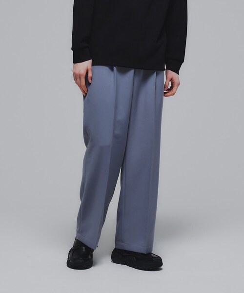 【セール】Stadt cloth ワイドストレートスラックス（セットアップ対応）（その他パンツ）｜tk.TAKEO KIKUCHI（ティーケータケオキクチ）