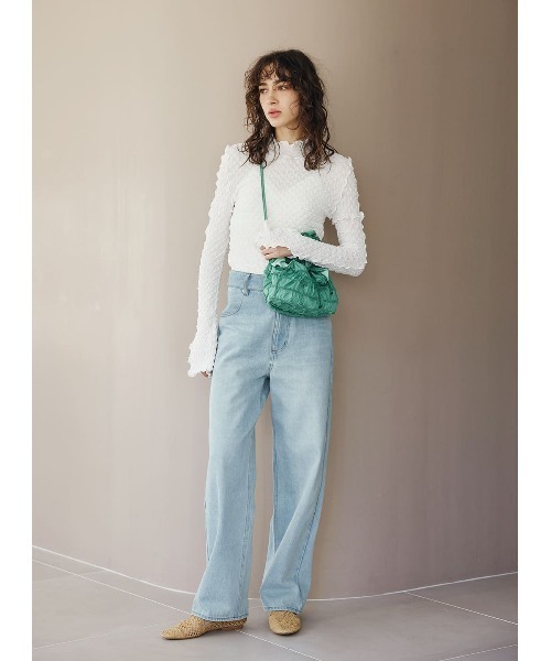 COEL（コエル）の「ジャガードメロウカットソー（Tシャツ/カットソー・レディース・ブラック/ホワイト/ミント・FREE）」の9枚目の写真