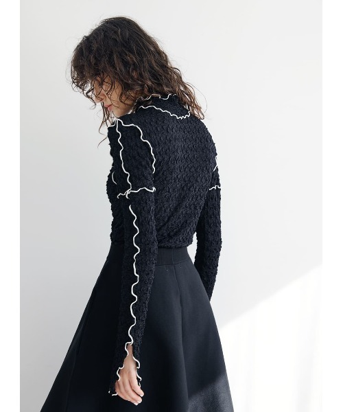 COEL（コエル）の「ジャガードメロウカットソー（Tシャツ/カットソー・レディース・ブラック/ホワイト/ミント・FREE）」の11枚目の写真