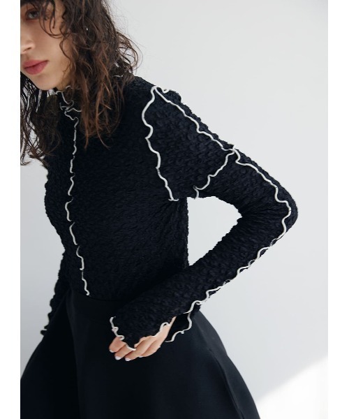 COEL（コエル）の「ジャガードメロウカットソー（Tシャツ/カットソー・レディース・ブラック/ホワイト/ミント・FREE）」の12枚目の写真