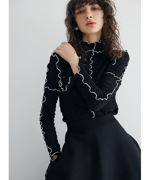 COEL（コエル）の「ジャガードメロウカットソー（Tシャツ/カットソー・レディース・ブラック/ホワイト/ミント・FREE）」の13枚目の写真