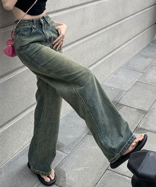 LADIES' SUIT ミント x ブルーデニム M 楽天市場】SOMETHING サムシング ジーンズ テーパードストレート