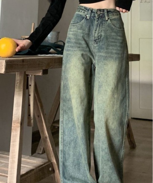 セール】ヴィンテージライクセミワイドデニム（デニムパンツ  