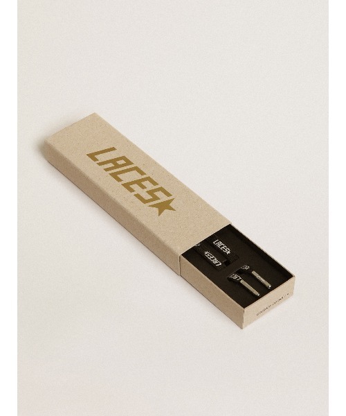 LACES ブラック レース シルバー レタリング（シューズアクセサリー）｜GOLDEN GOOSE（ゴールデングース）