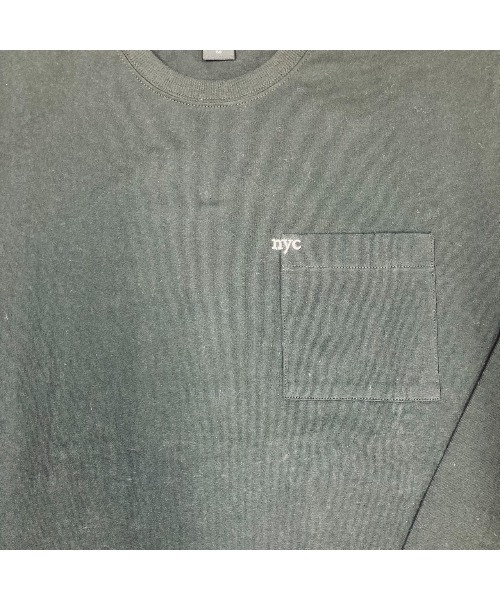 VIBGYOR(ヴィブジョー)の「ヘヴィウェイト天竺 ポケット刺繍 長袖 クルーネック(Tシャツ/カットソー・メンズ・ホワイト/イエロー系その他/ブラック・MEDIUM/LARGE)」の14枚目の写真