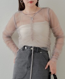 【2024SS】ドロストシャーリングレイヤードTOPS