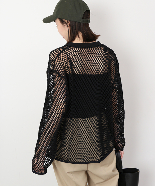 【+81BRANCA/ハチイチブランカ 】 メッシュトップス