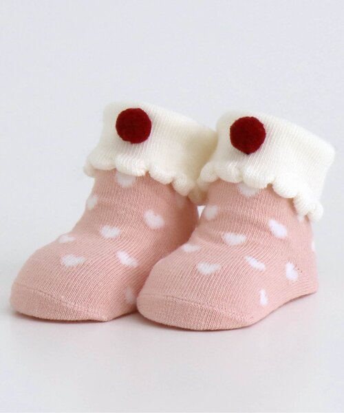 apres les cours(アプレレクール)の「おやつモチーフソックス(ベビーシューズ/ベビーソックス・キッズ・ピンク/アイボリー・12/9)」の8枚目の写真