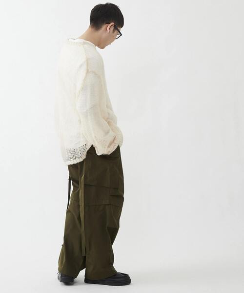 CONVERSE TOKYO(コンバーストウキョウ)の「SHEER MESH KNIT PULLOVER(ニット/セーター・レディース・グレー/ネイビー/ホワイト・FREE)」の6枚目の写真