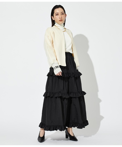Settimissimo（セッティミッシモ）の「ナイロンタフタ フリル ティアード フレア スカート（スカート・レディース・ブラック/グレー・FREE）」の12枚目の写真
