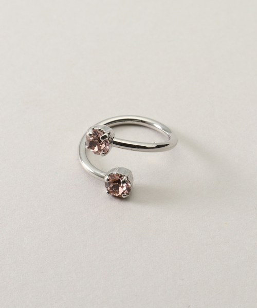 JUSTINE CLENQUET(ジュスティーヌクランケ)の「【JUSTINE CLENQUET/ジャスティーヌ クランケ】JUNO PINK MID-RING:リング(リング・レディース・ピンク・FREE)」の1枚目の写真