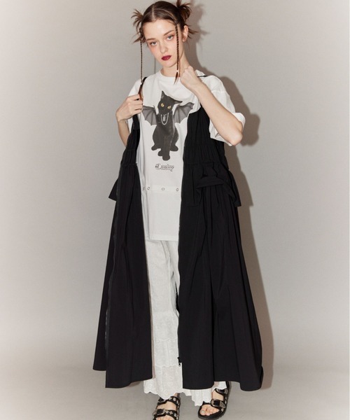 Candy Stripper(キャンディストリッパー)の「KITTEN DEVIL 2WAY Tシャツ(Tシャツ/カットソー・レディース・オフホワイト/ブラック・2)」の10枚目の写真