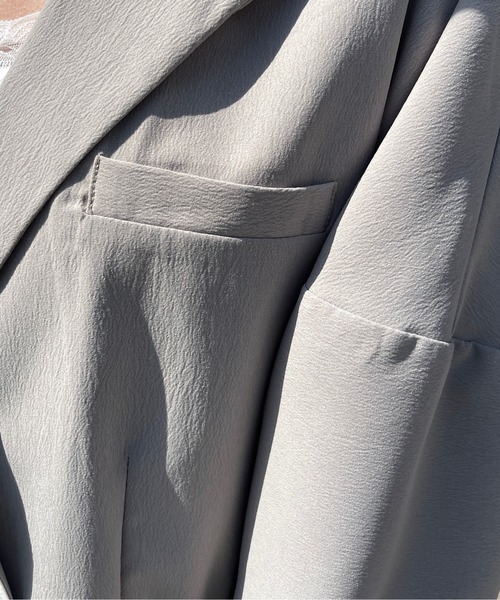 Meli rich（メリーリッチ）の「コクーン袖ショートジャケット（テーラードジャケット・レディース・アイボリー/グレイッシュベージュ・FREE）」の19枚目の写真