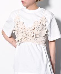 【MARGE/マージ】Floral lace cropped ビスチェ