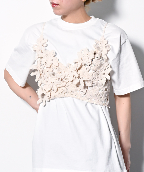 トップス SALE MARGE TOKYO Floral lace cropped Floral lace cropped bustier - MARGE Online Shop
