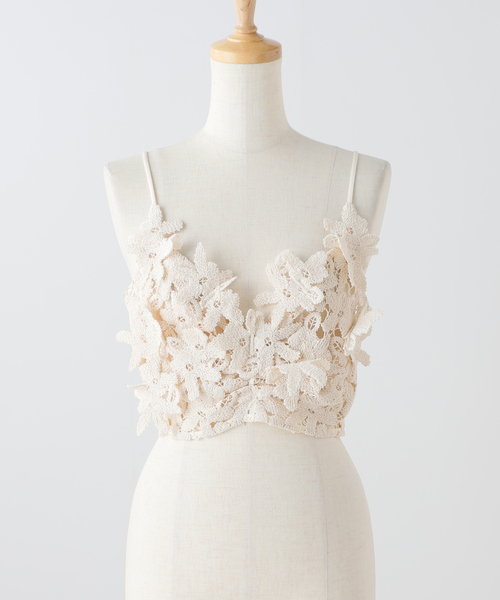 セール】【MARGE/マージ】Floral lace cropped ビスチェ（ベスト