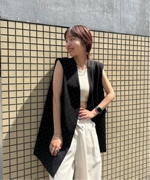 【Ameri vintage】twinkle curve vest Ameri（アメリ）の「TWINKLE CURVE VEST（ベスト）」 - WEAR