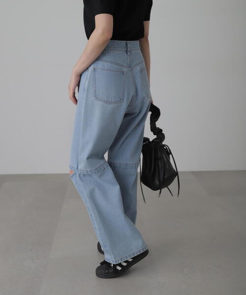 FREE'S MART（フリーズマート）の「◆[低身長サイズ/Sシリーズ]ニーオープンストレートデニム（デニムパンツ・レディース・ブルー系その他3/ブラック系その他・MEDIUM/SMALL/X-SMALL）」の3枚目の写真