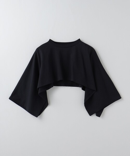 ★新品タグ付き★ 6（ROKU）コットンノースリーブ＆ケープTシャ ツ 6（ロク）の「＜6(ROKU)＞コットン ノースリーブ＆ケープTシャツ
