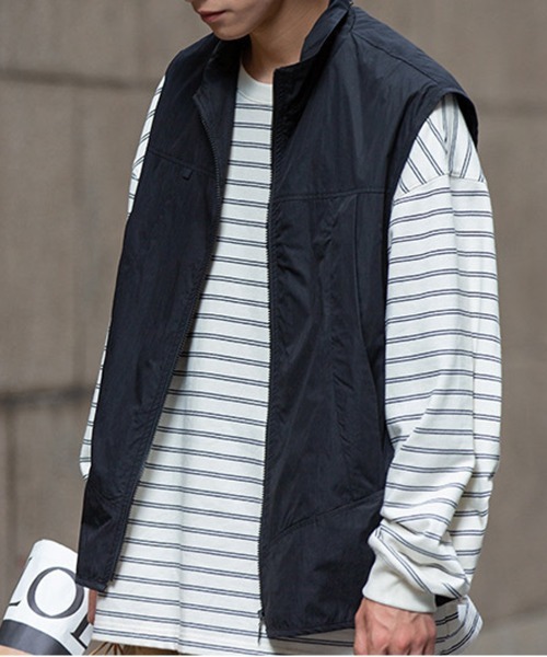 NEW GENTLEMAN(ニュージェントルマン)の「オーリー スタンドネック バルーンビッグベスト(ベスト・メンズ・ブラック/オリーブ・M/L)」の7枚目の写真