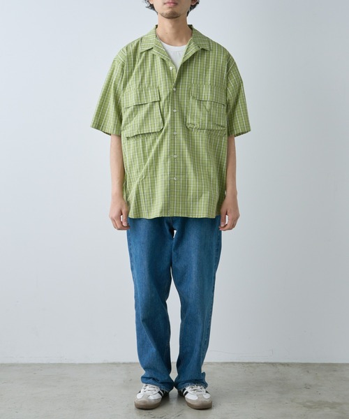 CIAOPANIC TYPY（チャオパニックティピー）の「【UNISEX】チェックアソートダブルポケット半袖シャツ（シャツ/ブラウス・メンズ・グレー/ブルー/グリーン・MEDIUM/LARGE）」の6枚目の写真